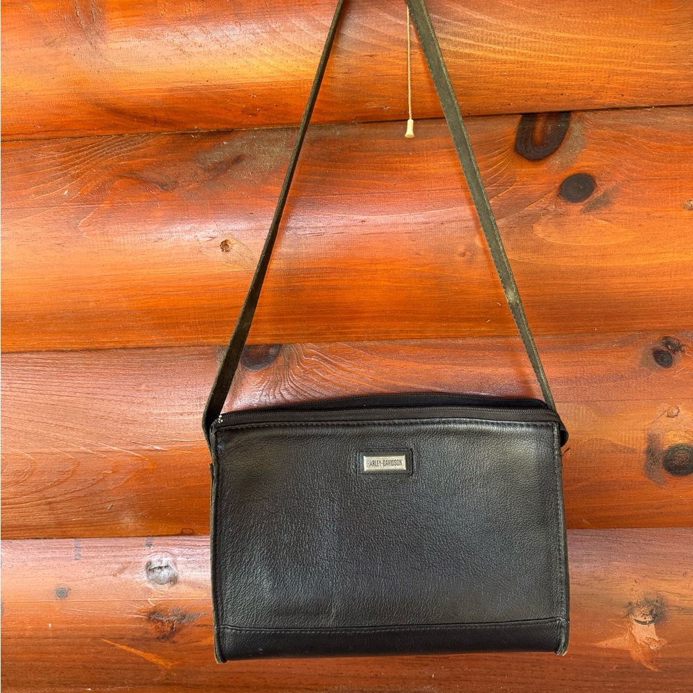 Harley-Davidson Black Leather Cross Body Bag